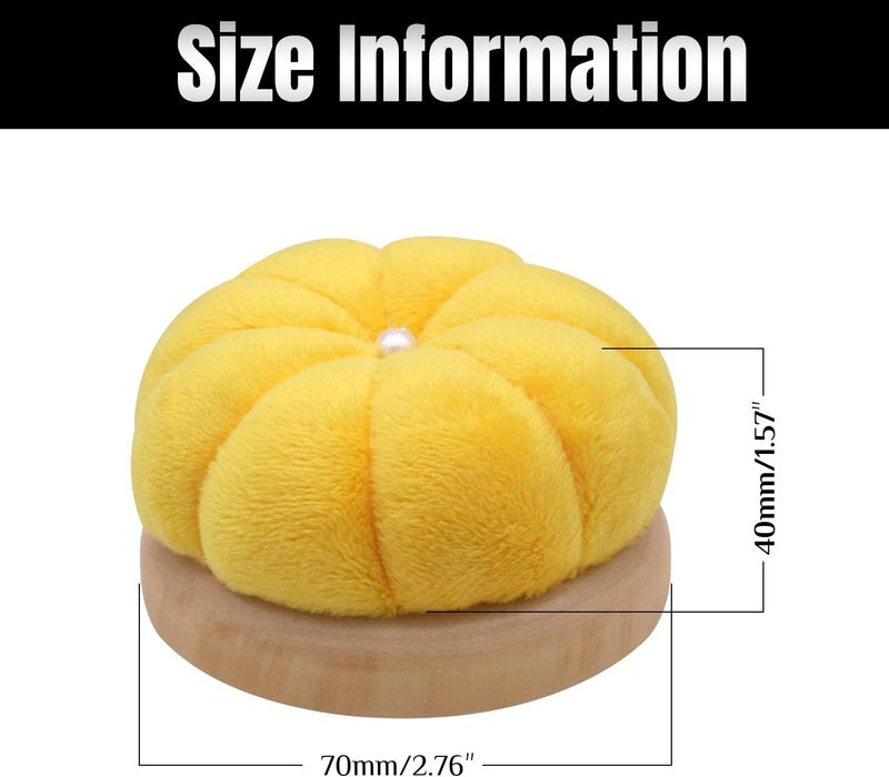 Uxney Pin Cushion,Wooden Sewing Pin Cushion Pincushion Needle Cushion for Sewing Quilting Needlework DIY Crafts(Yellow,2 PCS) - Image 2